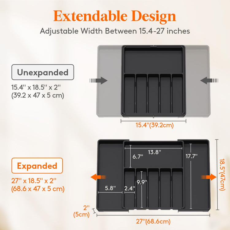 Extra Large Silverware Drawer Organizer