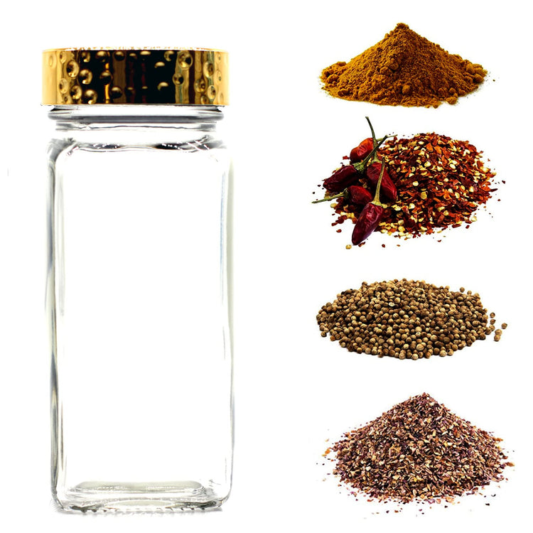 6pcs Gold Spice Jars