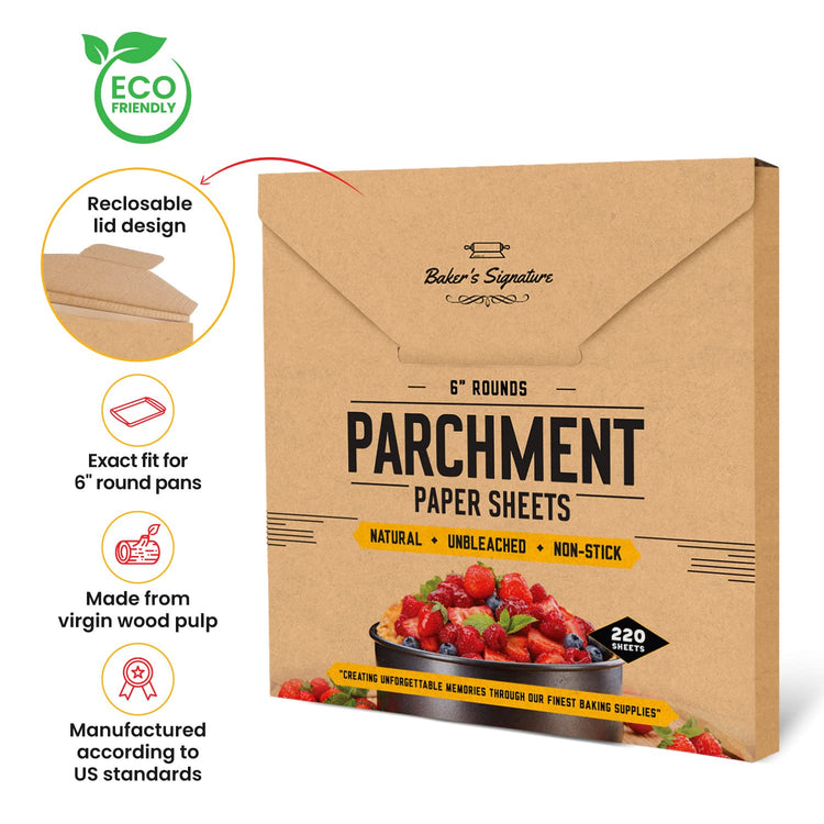 6" Parchment Paper Rounds for Baking (220 Count)