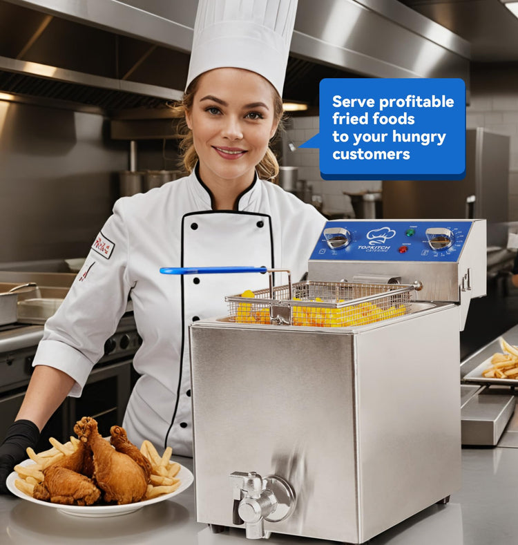 8.5Qt Electric Fryer with Oil Drain