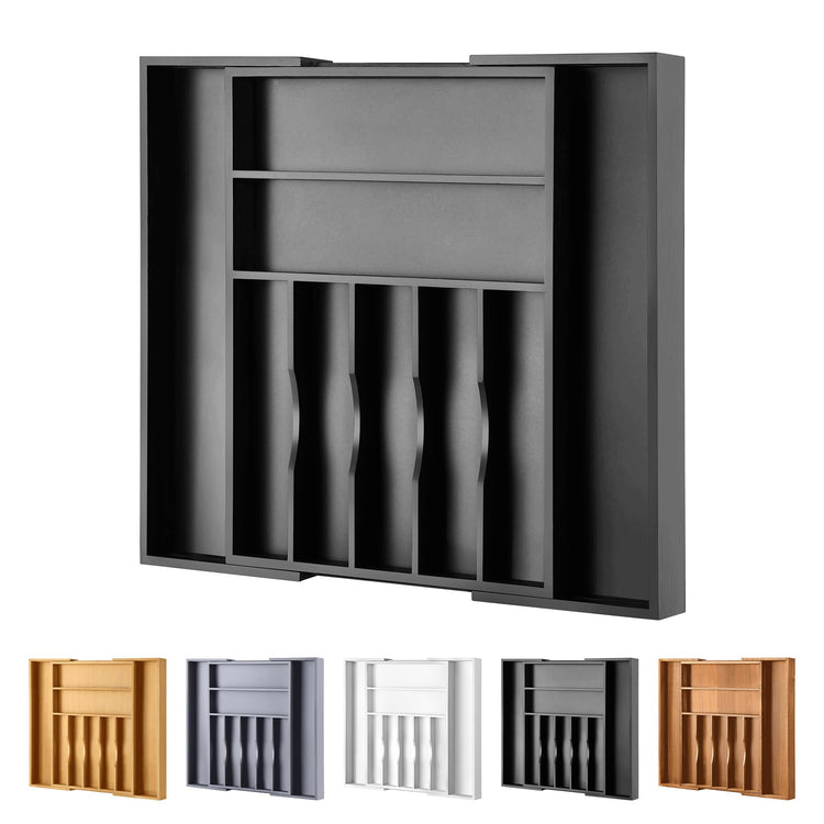 Large Premium Bamboo Silverware Organizer