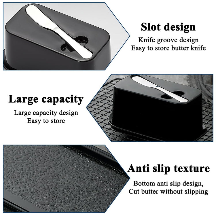 Butter Dish with Lid for Countertop and Refrigerator Door Shelf with Butter Spreader Knife