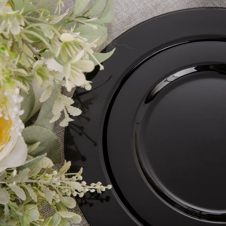 60PCS Black Plastic Plates (60 Count)