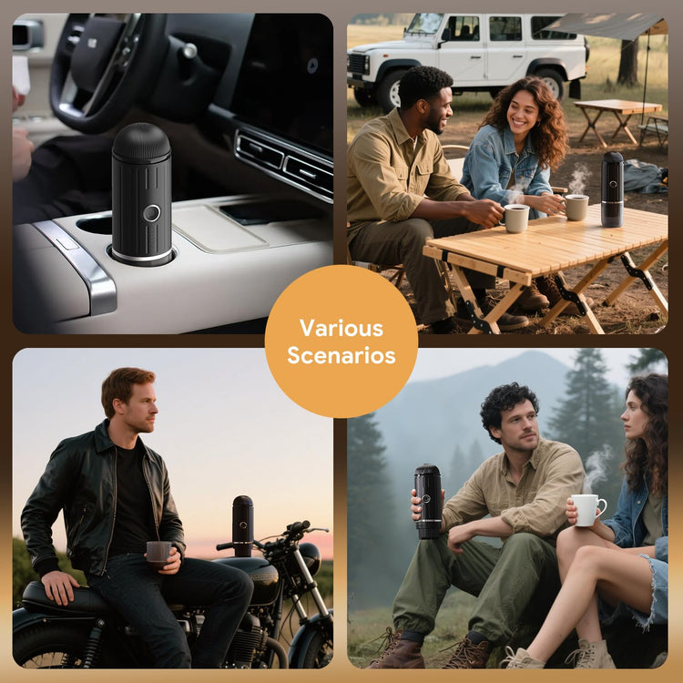 Portable Electric Espresso Coffee Maker for Ground Coffee & NS Capsule Fast Self