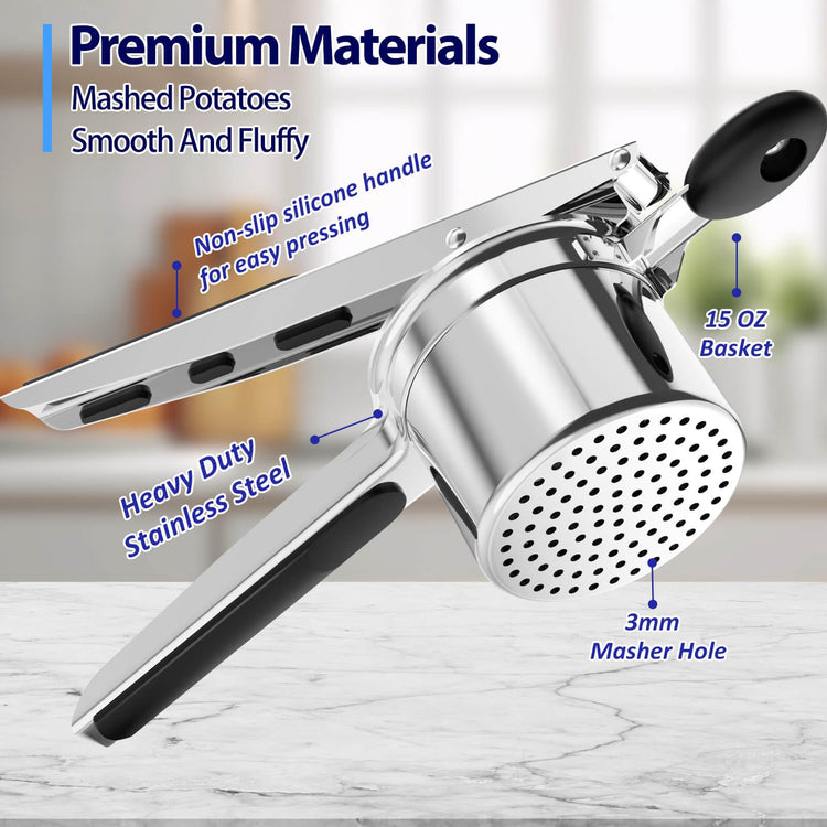 Potato Ricer 15oz Stainless Steel Ricer for Mashed Potatoes