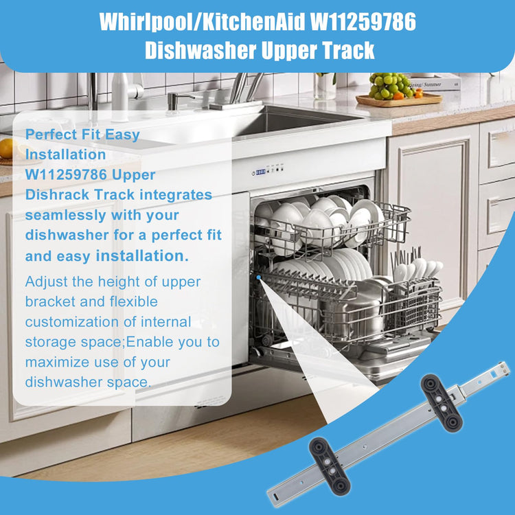W11259786 W11259785 Stainless Steel Dishwasher Dishrack Slide Track