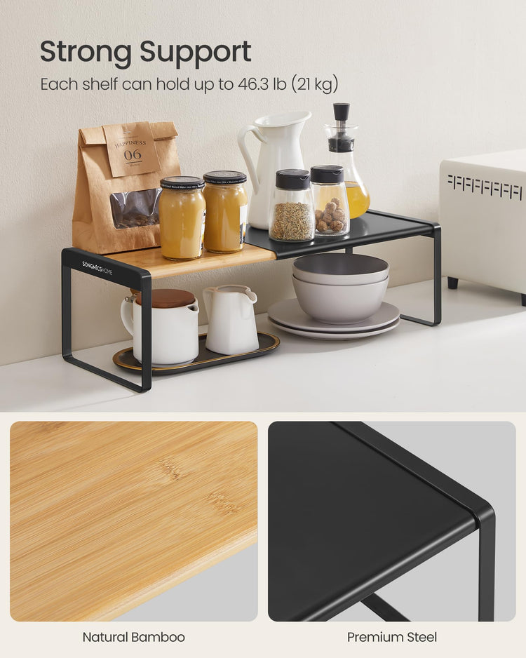 Spice Rack Expandable Cupboard Shelf Orgnizer (2 Count)