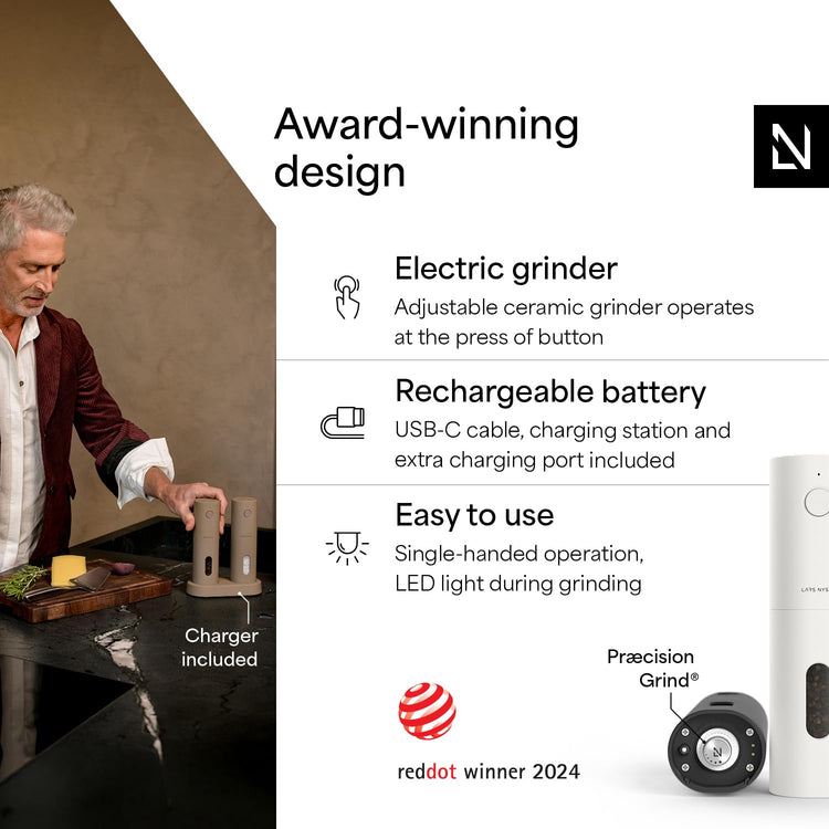 Electric Salt and Pepper Grinder Set