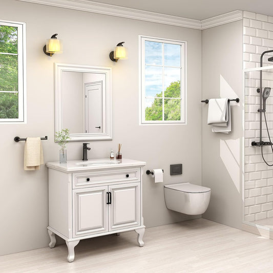 Suyar Bathroom Towel Holder, SUS 304 Stainless Steel Hand Towel Bar for Wall, Matte Black