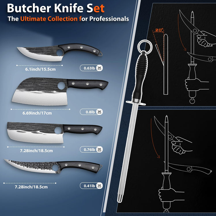 Professional Butcher Knife Set (7 Count)
