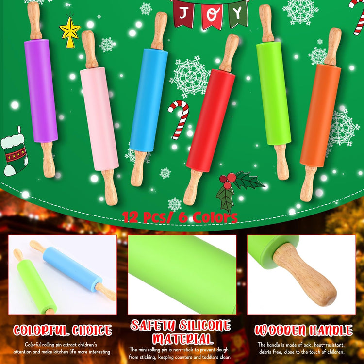 12 Pcs Small Rolling Pin Kids 12 Inch (12 Count)