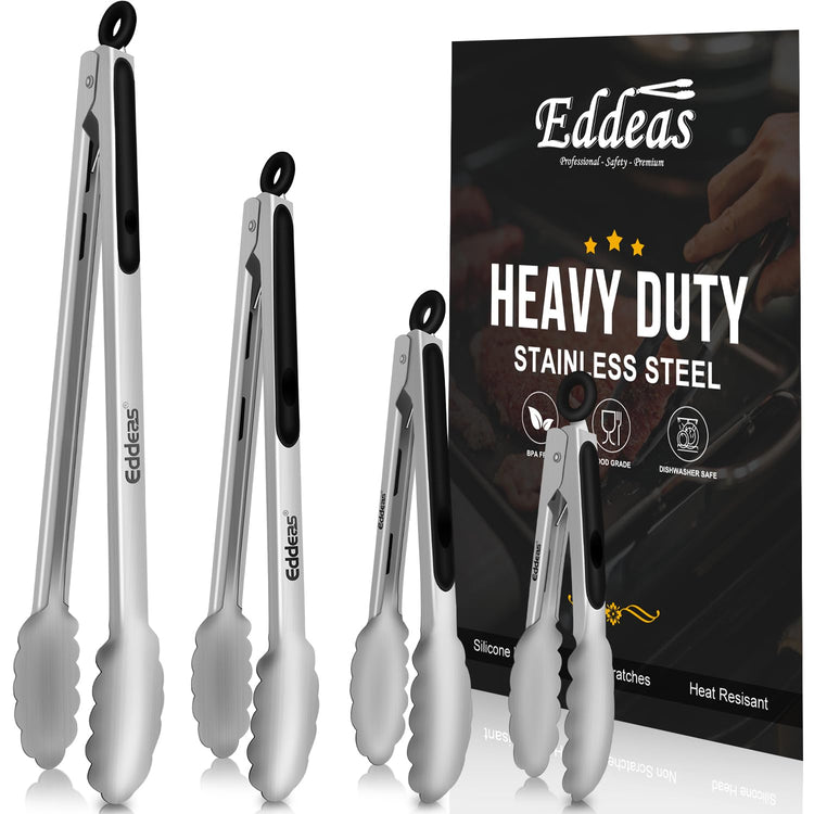 Grill Tongs BBQ Tongs Heat Resistant 600 Degrees (4 Count)