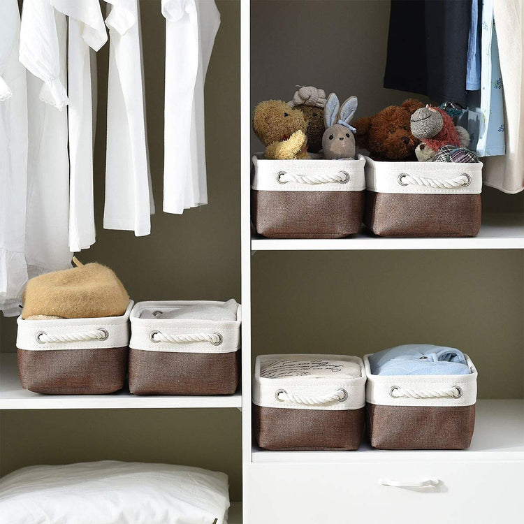 Small Storage Baskets for Shelves (4 Count)