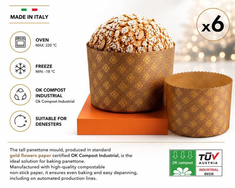 Thin Panettone Paper Pan Mold (6 Count)