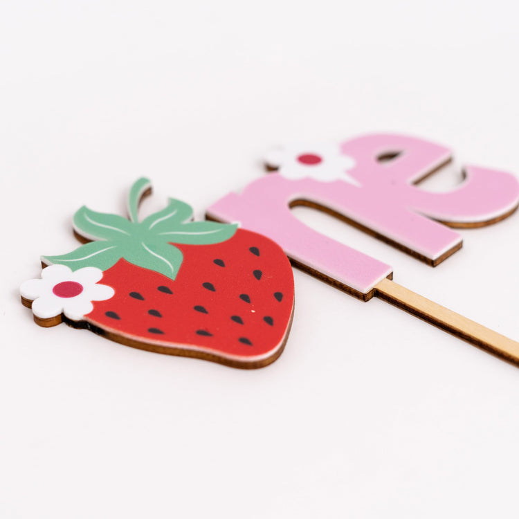 Strawberry Cake Topper 1st Birthday
