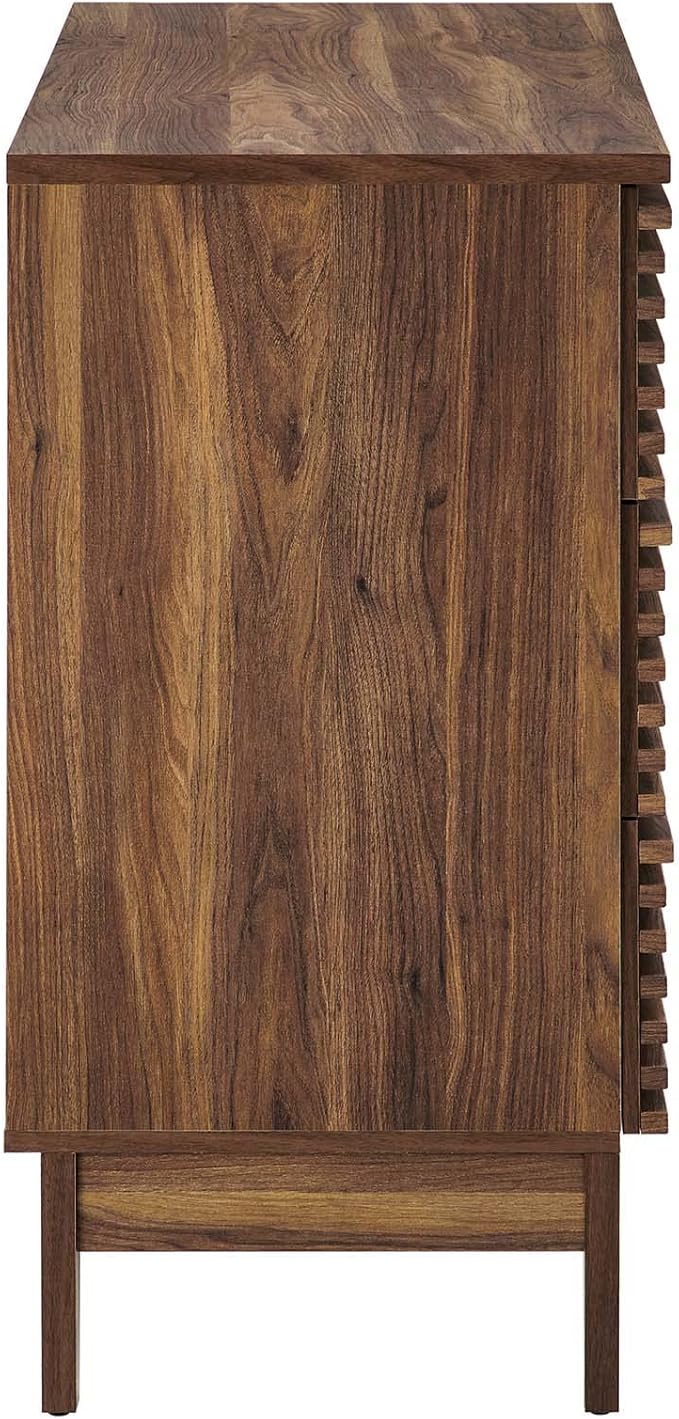 Modway Render Mid-Century Modern 6-Drawer Desser in Walnut