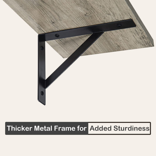 Wall Shelves 23.6" Long Floating Shelves with Metal Brackets (2 Count)