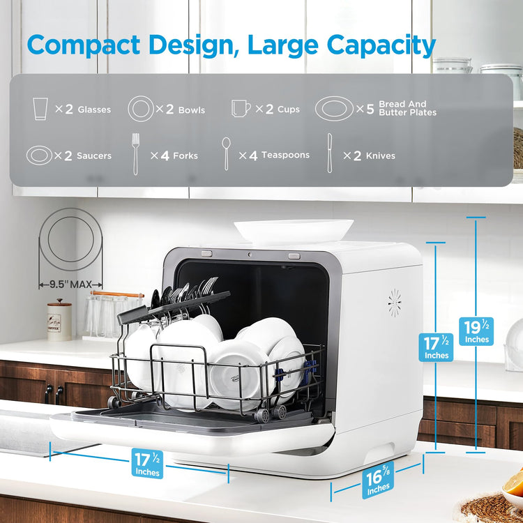 Countertop Dishwasher with 1.32Gal Tank