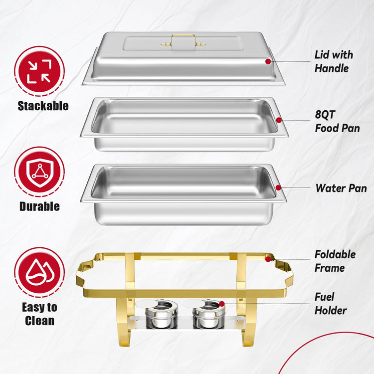 Rectangular Chafing Dish Buffet Sets of 2
