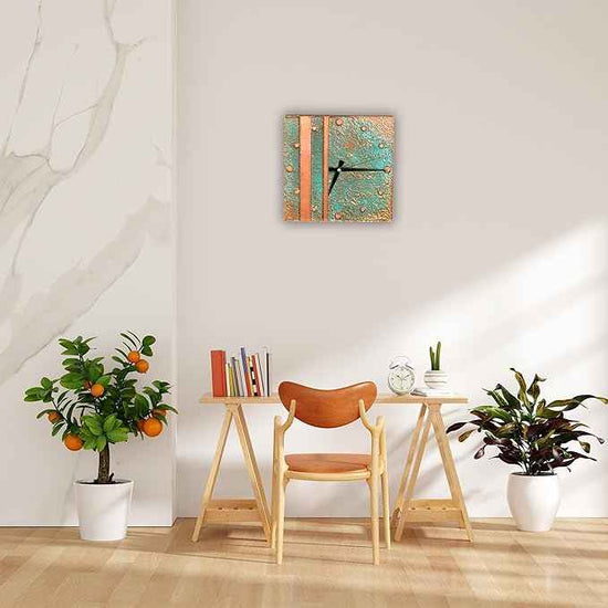 Handmade Copper Wall Clock Artisan Touch in Every Piece - Tree of Time Wall Decor Copper Clock for Living Room, Office, Kitchen & Bedroom (Aged Grace, 11)