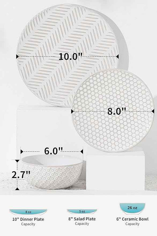 36-Piece Dinnerware Set for 12,Transform Your Table with Stylish Plates & Bowls,Ideal for Hosting, Entertaining & Special Occasions, Dishwasher Safe