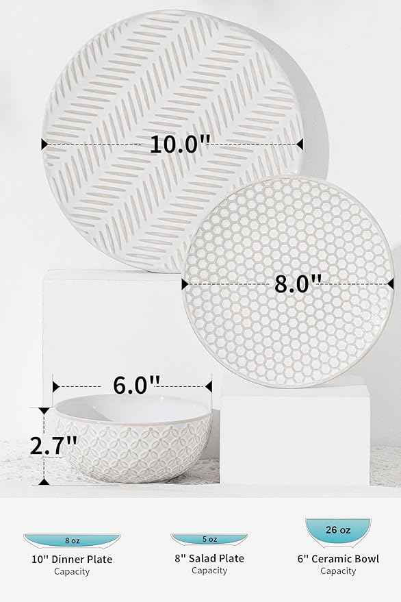 36-Piece Dinnerware Set for 12,Transform Your Table with Stylish Plates & Bowls,Ideal for Hosting, Entertaining & Special Occasions, Dishwasher Safe