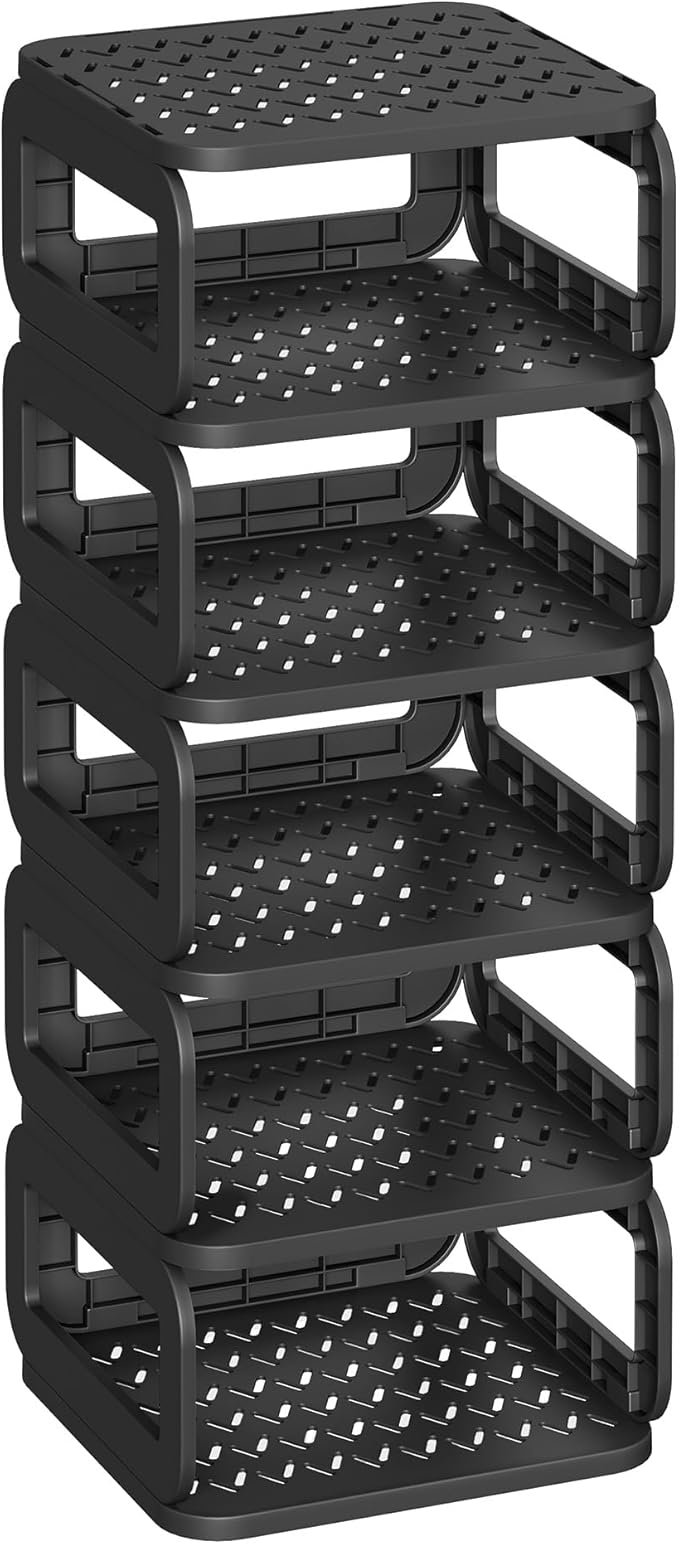 SONGMICS Shoe Rack, Shoe Organizer, 6 Shelves, Shoe Storage, Narrow Shoe Shelf, Open Shelf for Entryway, Living Room, Bathroom, Space-Saving, Ink Black ULPC037B01