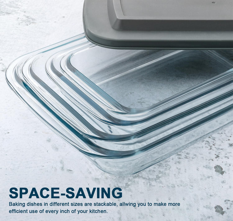 8 Piece Deep Glass Baking Dish with Lids (8 Count)