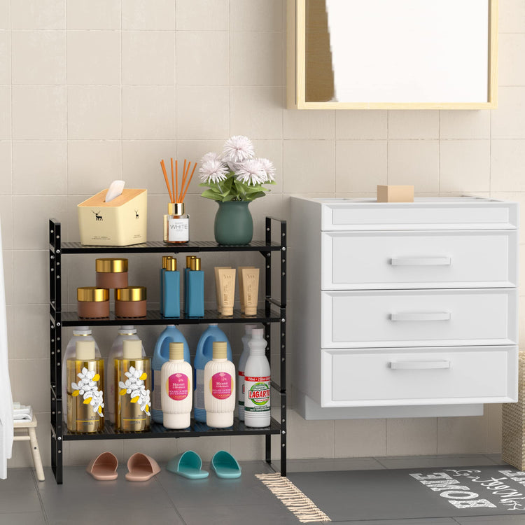 Large Expandable Cabinet Storage Shelf Organizer Rack