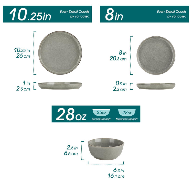 ANYA 18 Pieces Plates and Bowls Set