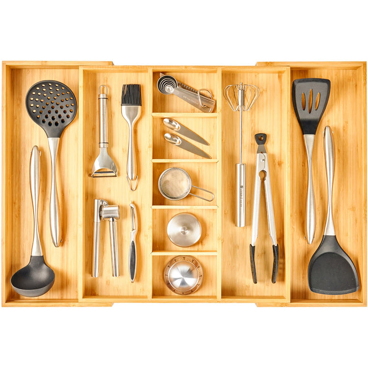 Extra Large Expandable Kitchen Drawer Organizer for Utensil and Junk