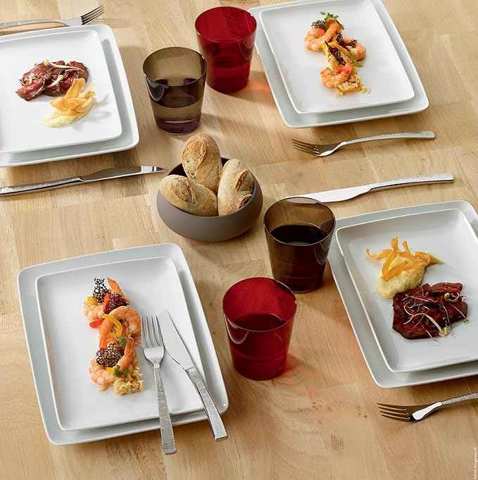 Degrenne Luxury French Cutlery Set - 5 Piece Silverware Set, Includes Forks, Spoons & Knife, Stainless Steel Flatware, Dishwasher Safe, Made in France - Astree Cisele Mirror