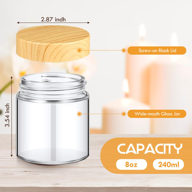 24 Pcs Glass Cosmetic Jars Empty