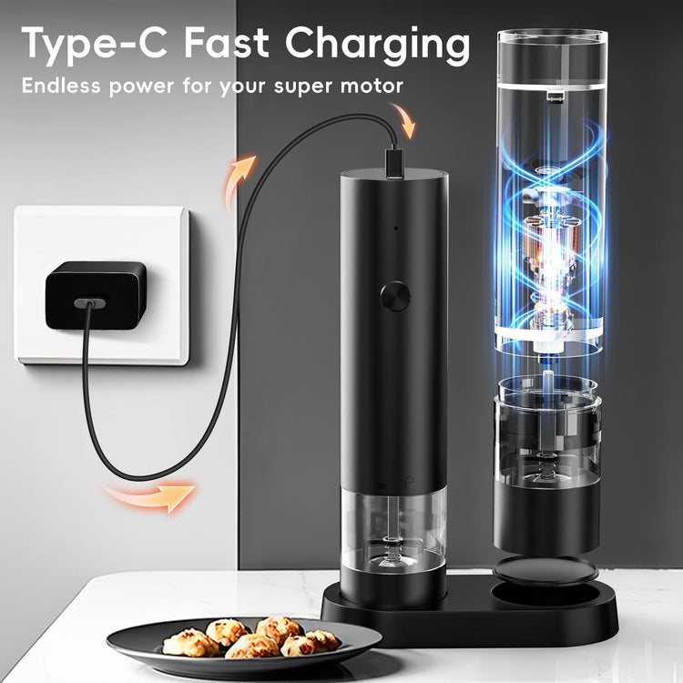 Electric Salt and Pepper Grinder Set