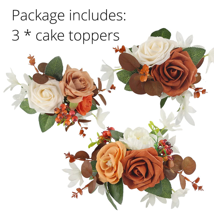 3Pcs Premade Cake Flowers (3 Count)