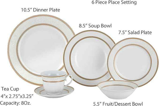 Lorenzo Amelia 57-Piece Dinnerware Set, Service for 8