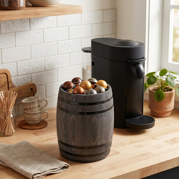 Wine Barrel Design Kitchen Utensil Crock