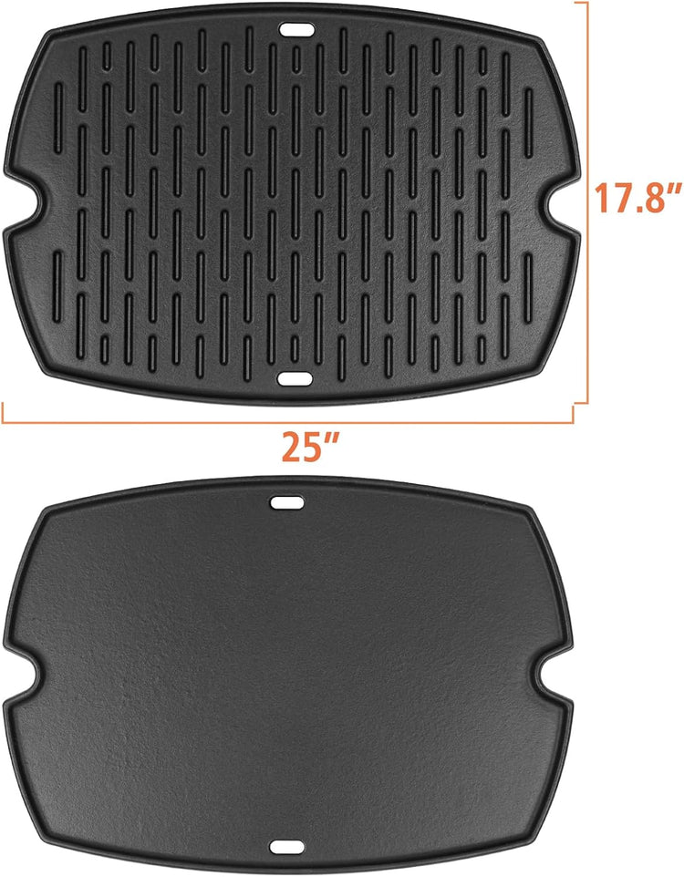 7584 Q3200 Griddle for Weber Q300 Q320 Q3000 Q3100 Q3200 Full Size Grill Plate Parts, Flat Top Cast Iron Griddle Insert for Weber 7646 Q320 Accessories, for WeberQ Grill Parts - Nestoria