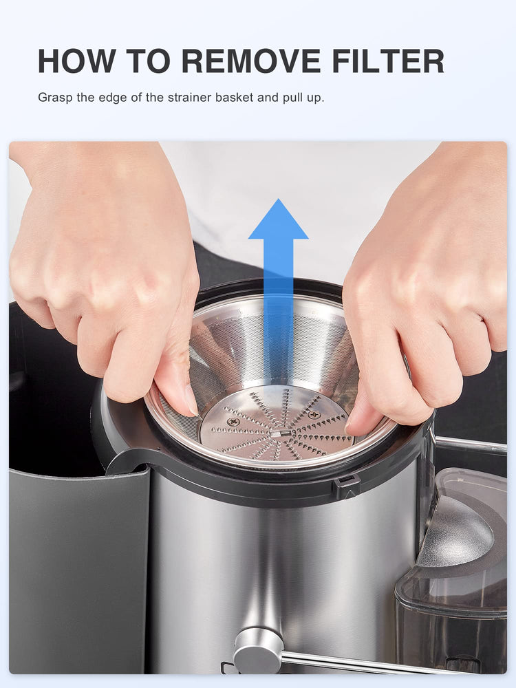 Juicer Machine 500W Centrifugal Juicer with Extra Wide Feed Chute