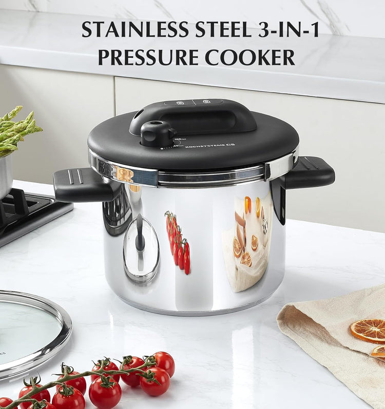Stainless Steel Pressure Cooker 6.3 QT
