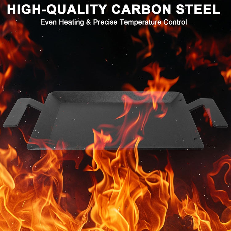 Carbon Steel Griddle - Professional Cookware Griddle Pan for Induction, Stove Top, Gas Grill, Cooktop, Electric and more, 17" x 10" NonStick Flat Top Griddle Plate Skillet, Indoor/Outdoor Use - Nestoria