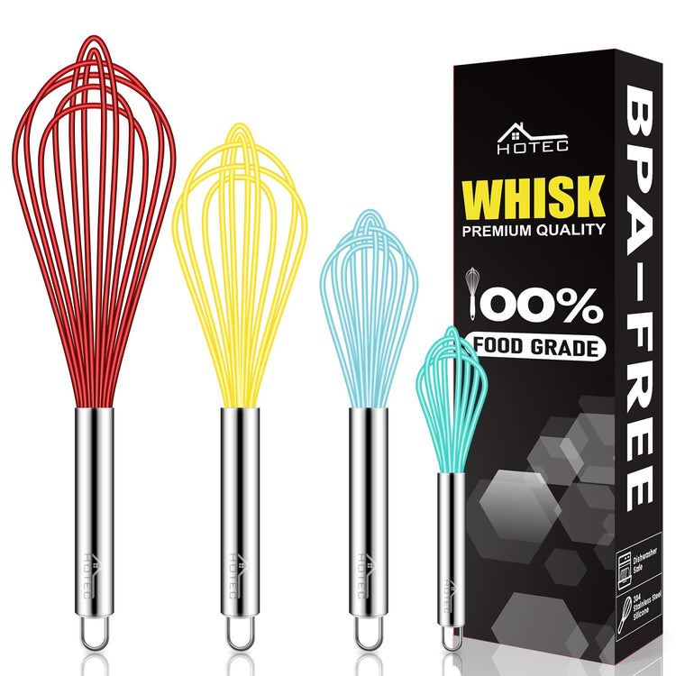 4 Pieces Silicone Whisks Set (4 Count)