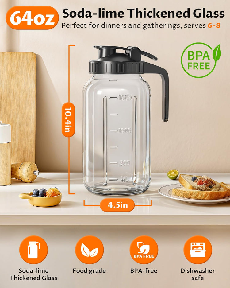 64oz Mason Jar Pitcher