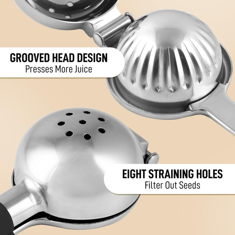 Zulay Lemon Squeezer Stainless Steel with Premium Heavy Duty Solid Metal Squeezer Bowl