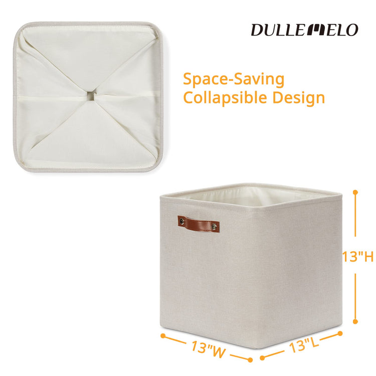 Storage Bins 4 Pack Of 13x13x13 Decorative Storage Cube Bins Suit Office (4 Count)