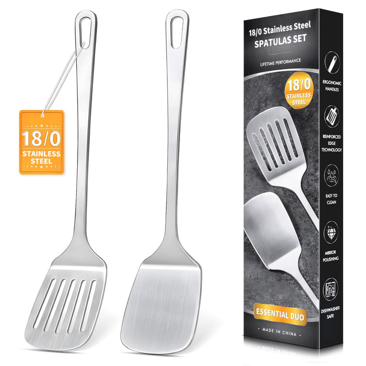 2 Pcs Stainless Steel Spatulas Set (2 Count)