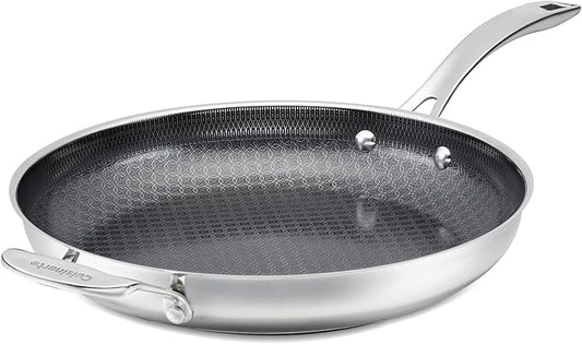 Cuisinart FusionPlus Hybrid Nonstick Stainless Steel Cookware, 12-Inch Skillet with Helper Handle, PFAS-Free PURELYSEAR Ceramic Technology, Scratch Proof, Cool Grip Handles, Dishwasher Safe