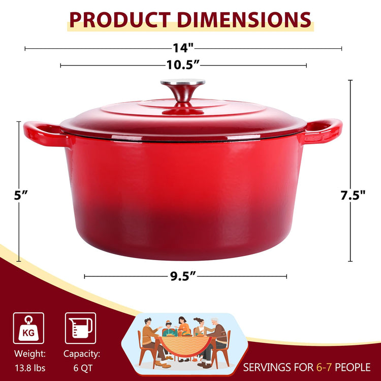 Enameled Cast Iron Dutch Oven with Lid