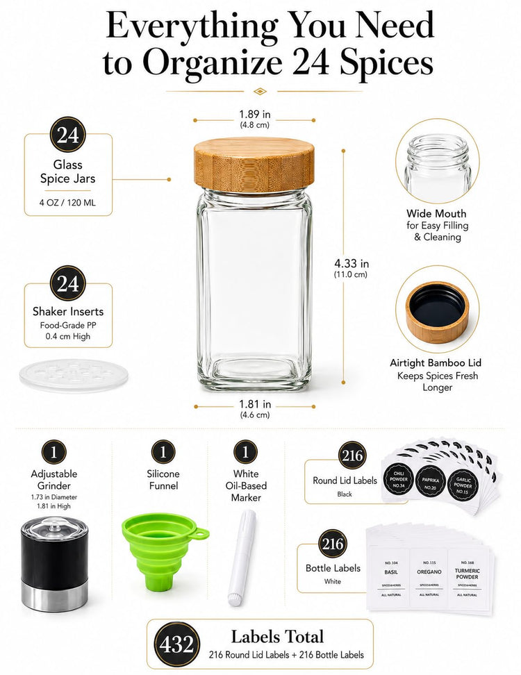 Spice Jar Set (24 Count)