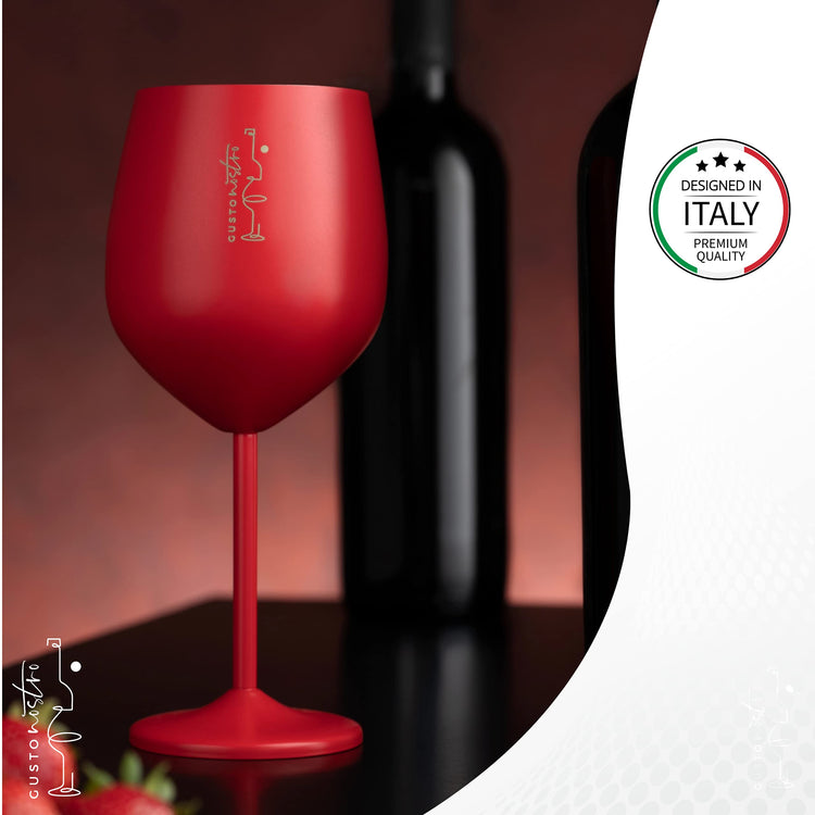 Valentine’s Day Gift Stainless Steel Wine Glass (4 Count)